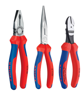 尼派克（KNIPEX） 德国Knipex凯尼派克工具 3件套钳子套装 钢丝钳 尖嘴钳 德国原产3件钳